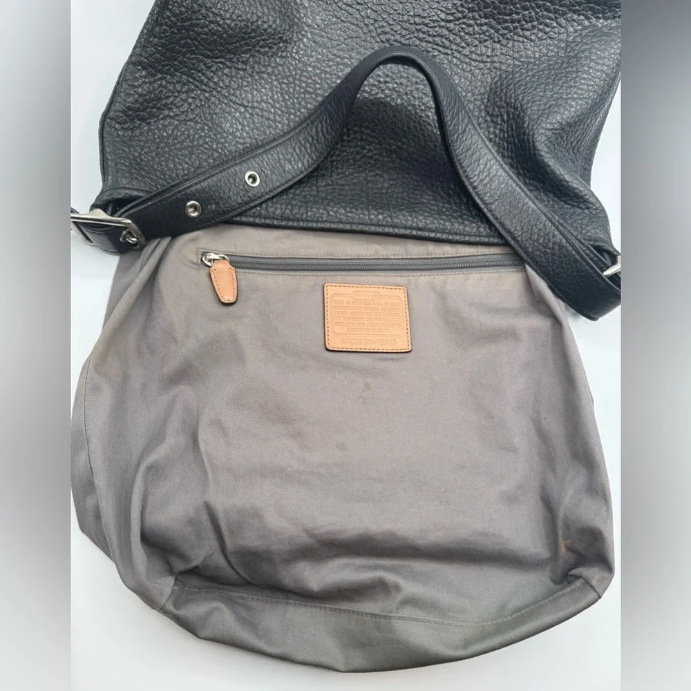 Coach Sara Black Textured Leather Shoulder Bag | Good Used Condition